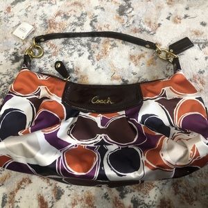 Coach Multicolor Scarf Silk Purse